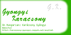gyongyi karacsony business card