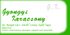 gyongyi karacsony business card